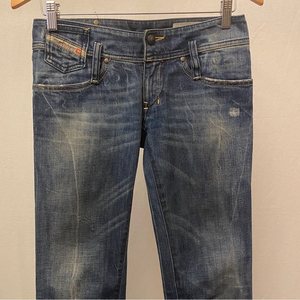 Diesel Matic W25 L34 Low Rise Slim Skinny Womens Jeans Actual 29x33.5 Distressed - Picture 6 of 16